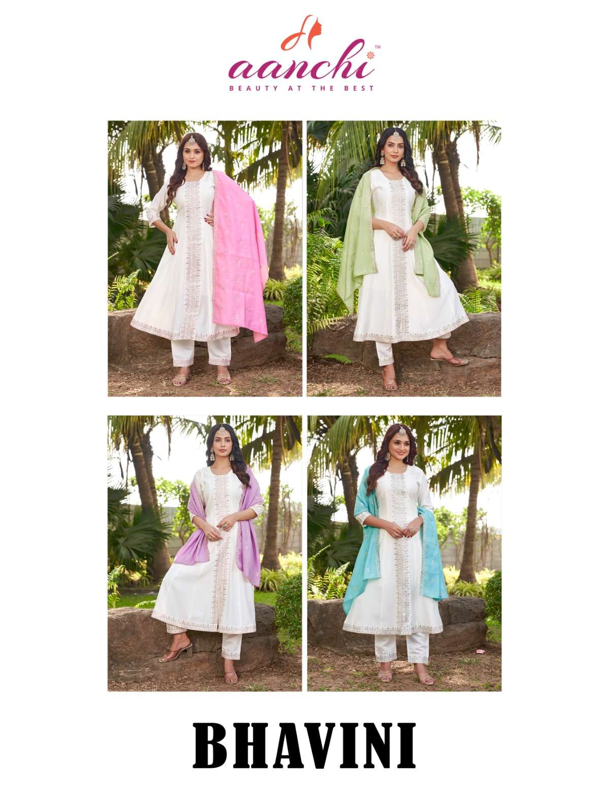 BHAVINI BY AANCHI IN ROMAN SILK WITH FANCY DUPATTA WORK  3 PCS SET FLAIR CONCEPT