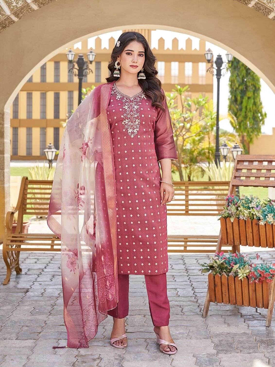 CHARLIE BY AANCHI IN PURE SHIMMER JACQUARD WITH FANCY DIGITAL DUPATTA STRAIGHT CONCEPT