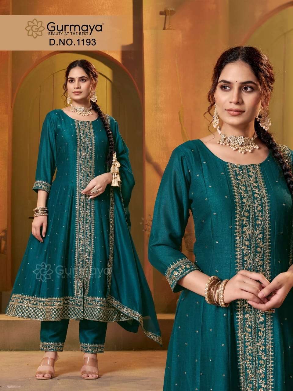 D.NO :- 1192 & 1193 BY AANCHI IN VICHITRA SILK WITH FANCY  DUPATTA & EMBROIDERY WORK