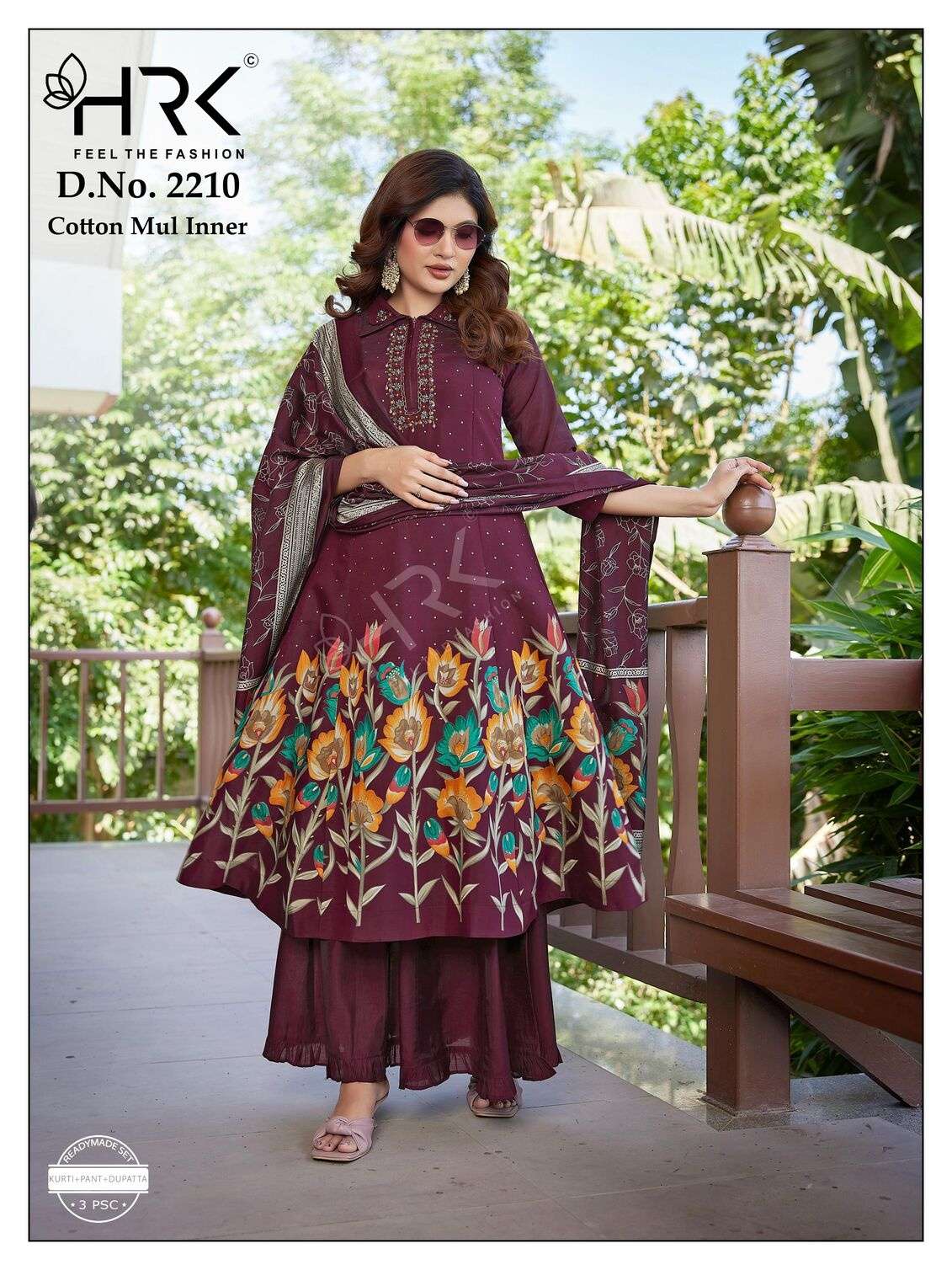 D.NO :- 2210 BY HRK IN SOFT MODAL PRINT WITH HAND WORK AND COTTON MUL INNER 