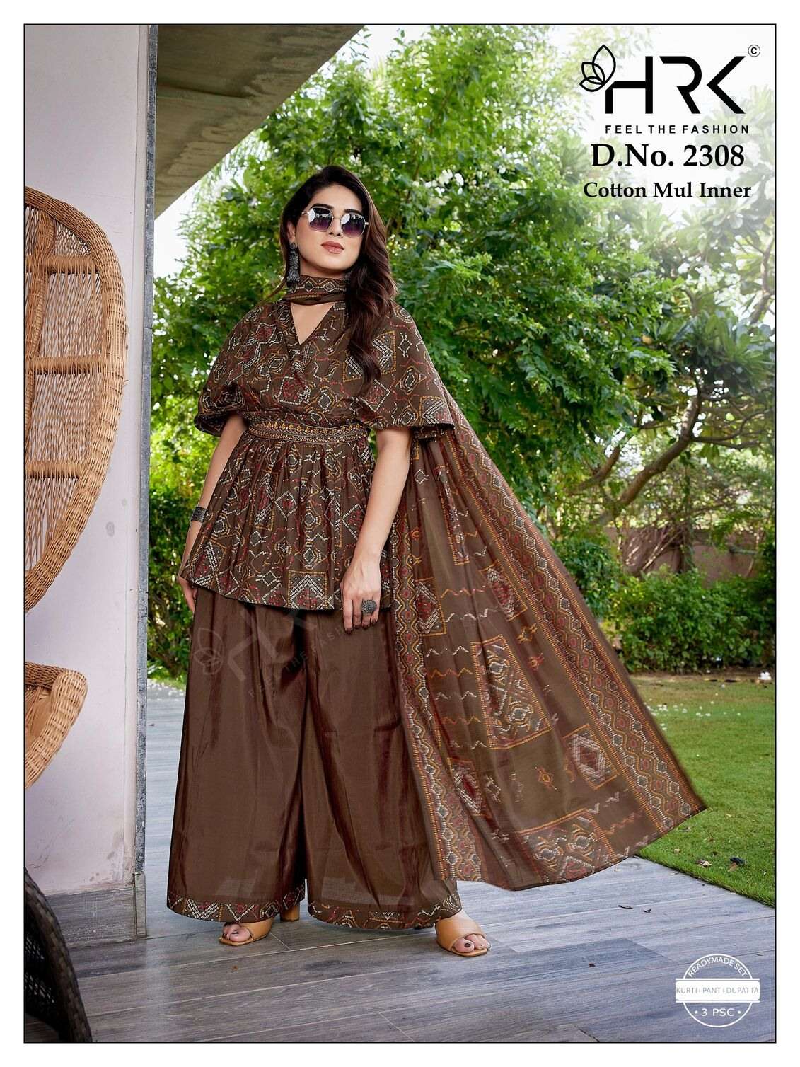 D.NO :- 2308 BY HRK IN ROMAN SILK PLAIN WITH EMBROIDERY WORK AND COTTON MUL INNER 