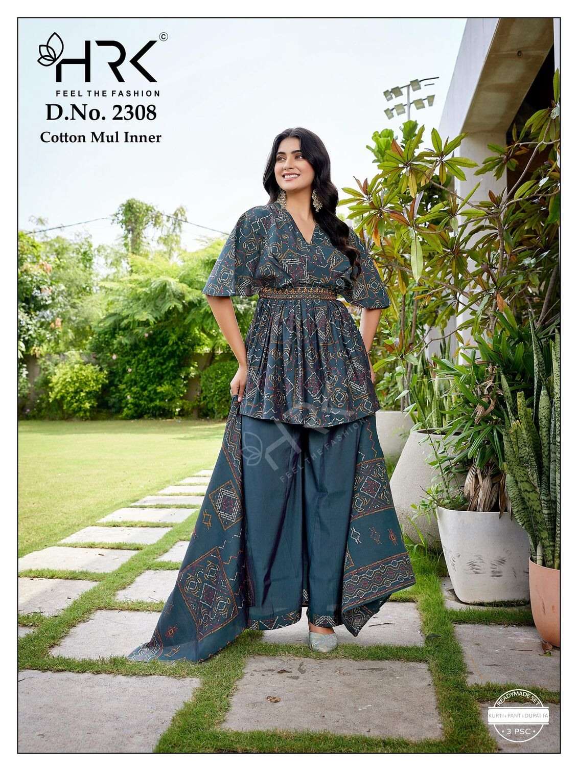 D.NO :- 2308 BY HRK IN ROMAN SILK PLAIN WITH EMBROIDERY WORK AND COTTON MUL INNER 