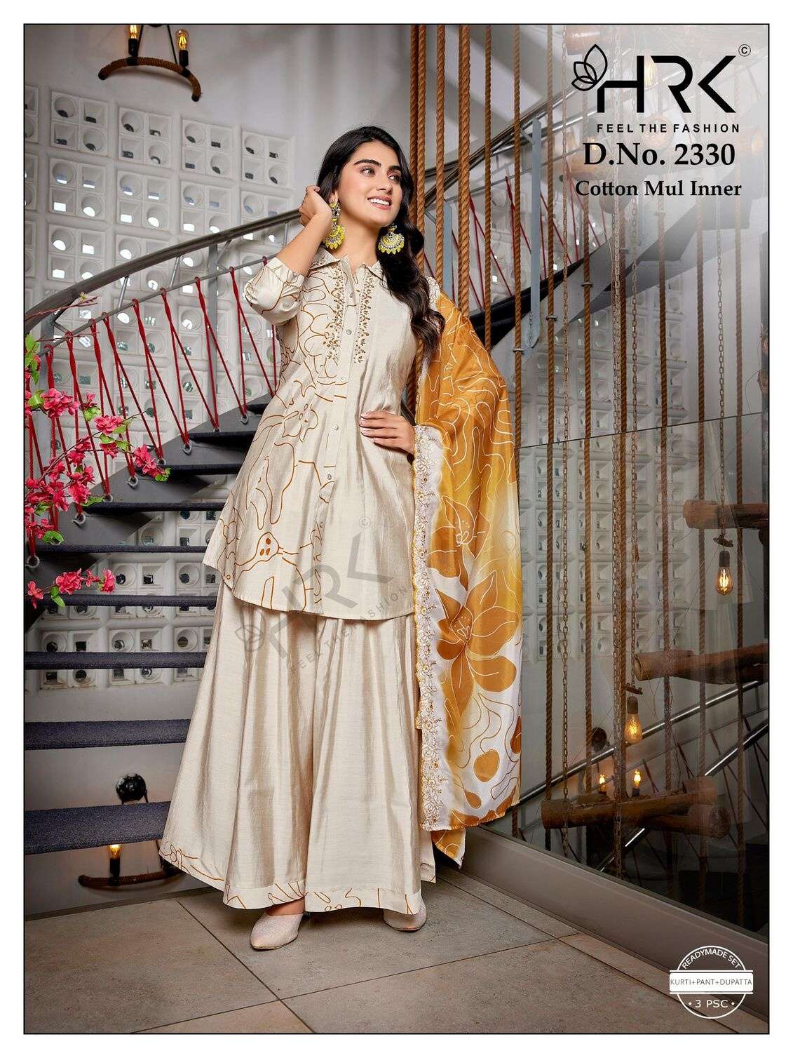D.NO :- 2330 BY HRK IN SOFT MODAL PRINT WITH HAND WORK AND COTTON MUL INNER 