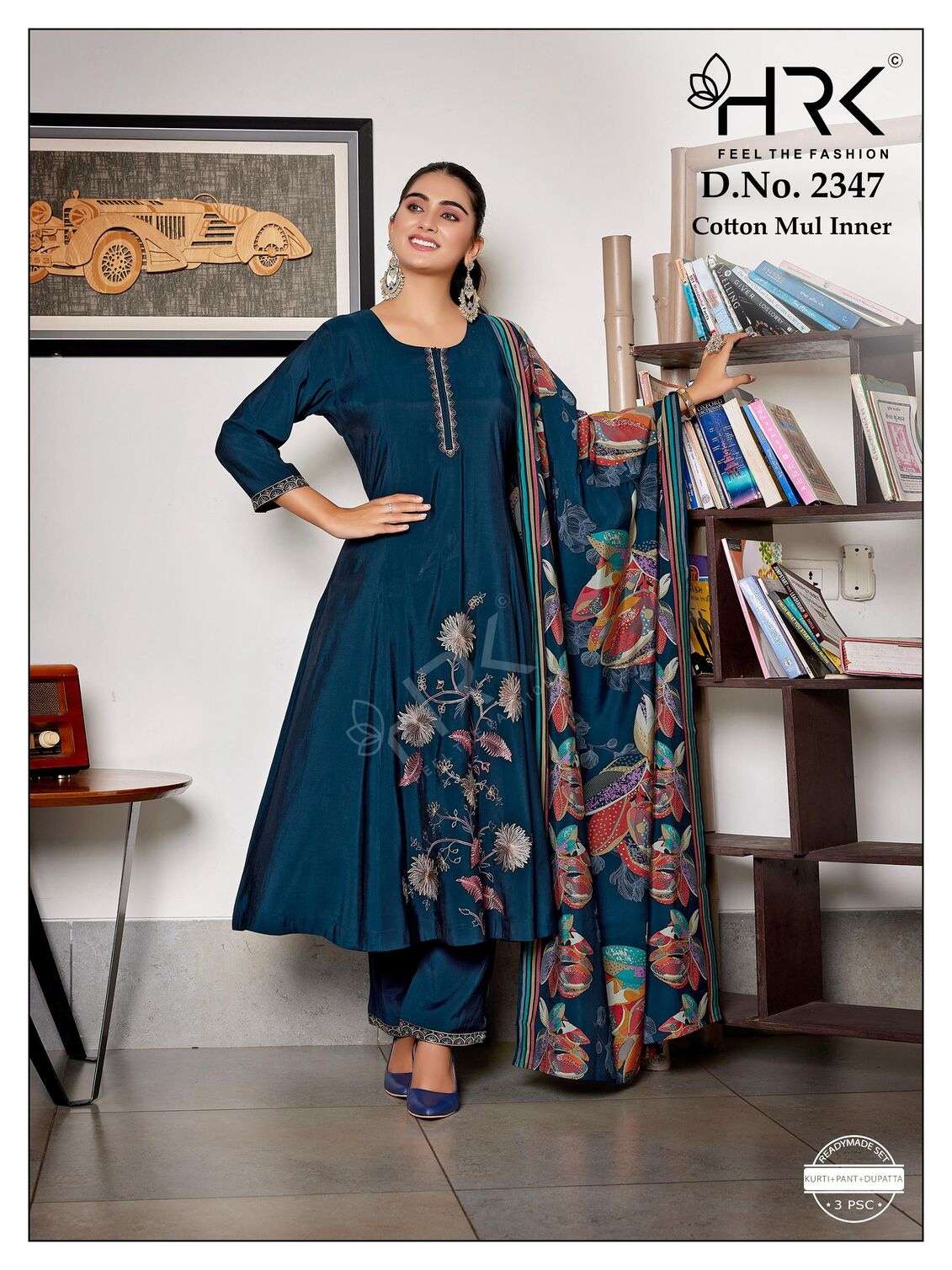 D.NO :- 2347 BY HRK IN SOFT MODAL WITH EXCLUSIVE HAND & EMBROIDERY WORK 