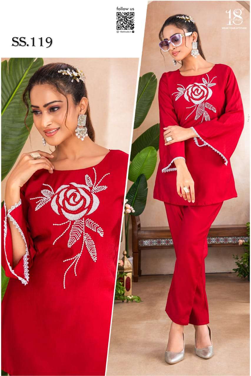 D.NO :- SS-119 BY 18 ATTITUDE IN VATICAN GOLD CO-ORD SET WITH HAND WORK 