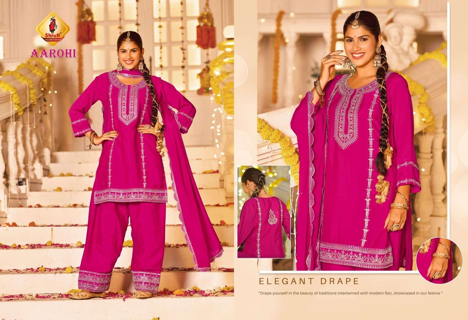 HEER BY SHRUTI SUITS IN PREMIUM CHINON TRENDING SALWAR SET WITH ZARI & HANDWORK 