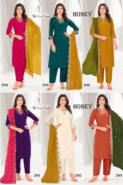HONEY BY R R FASHION IN MAL CHANDERI WITH EMBROIDERY WORK & COTTON INNER 