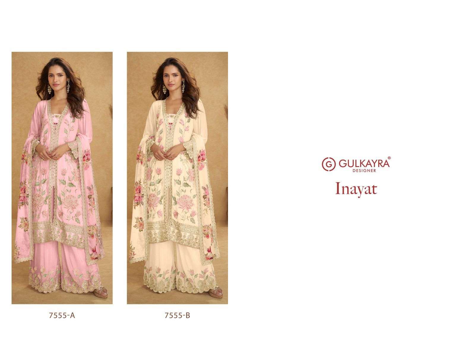 INAYAT BY GULKAYRA DESIGNER IN REAL CHINON WITH EMBROIDERY & HANDWORK 