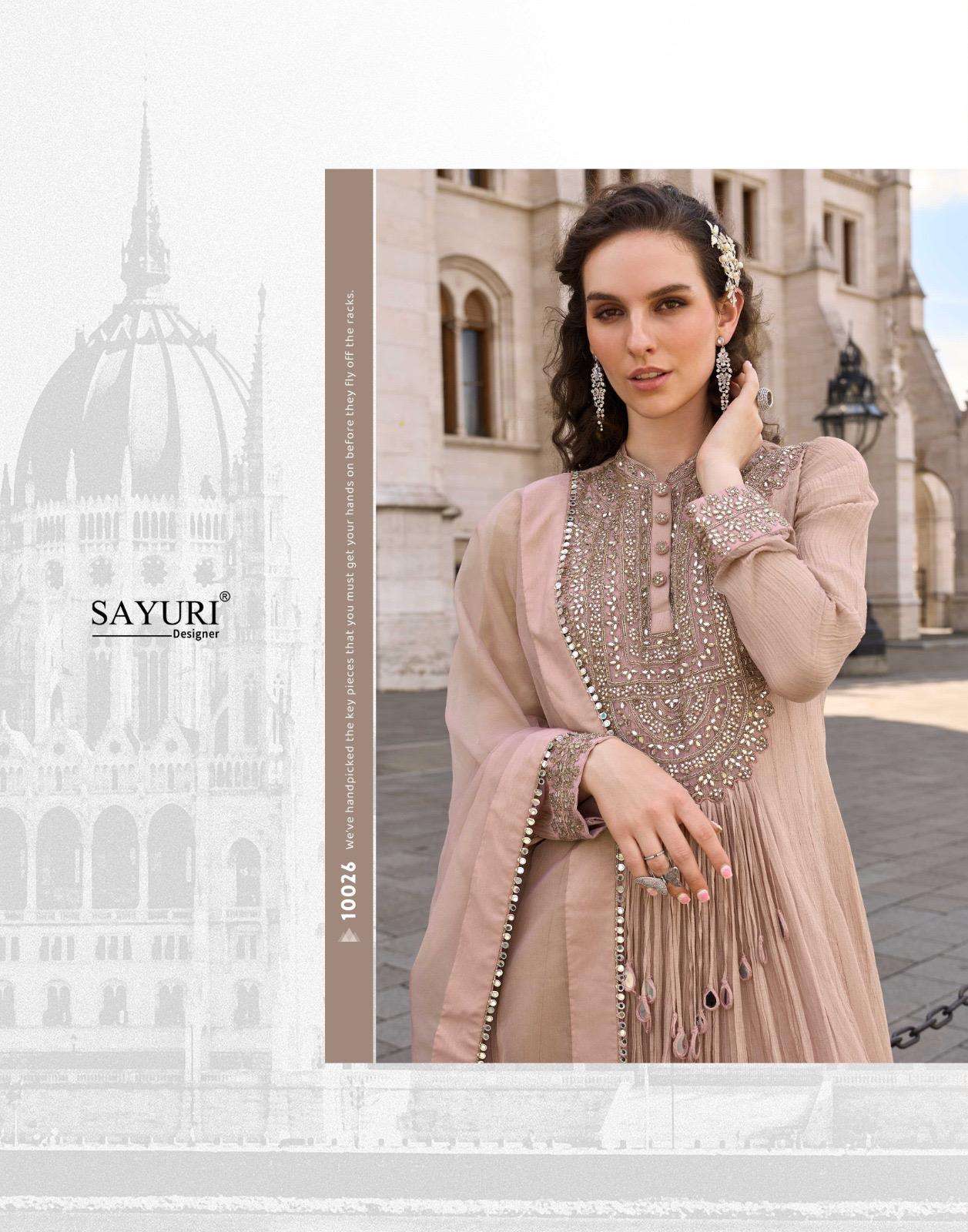 JHALAK BY SAYURI DESIGNER IN REAL CHINON SILK STYLIST FRONT AND BACK GOWN WITH DUPATTA