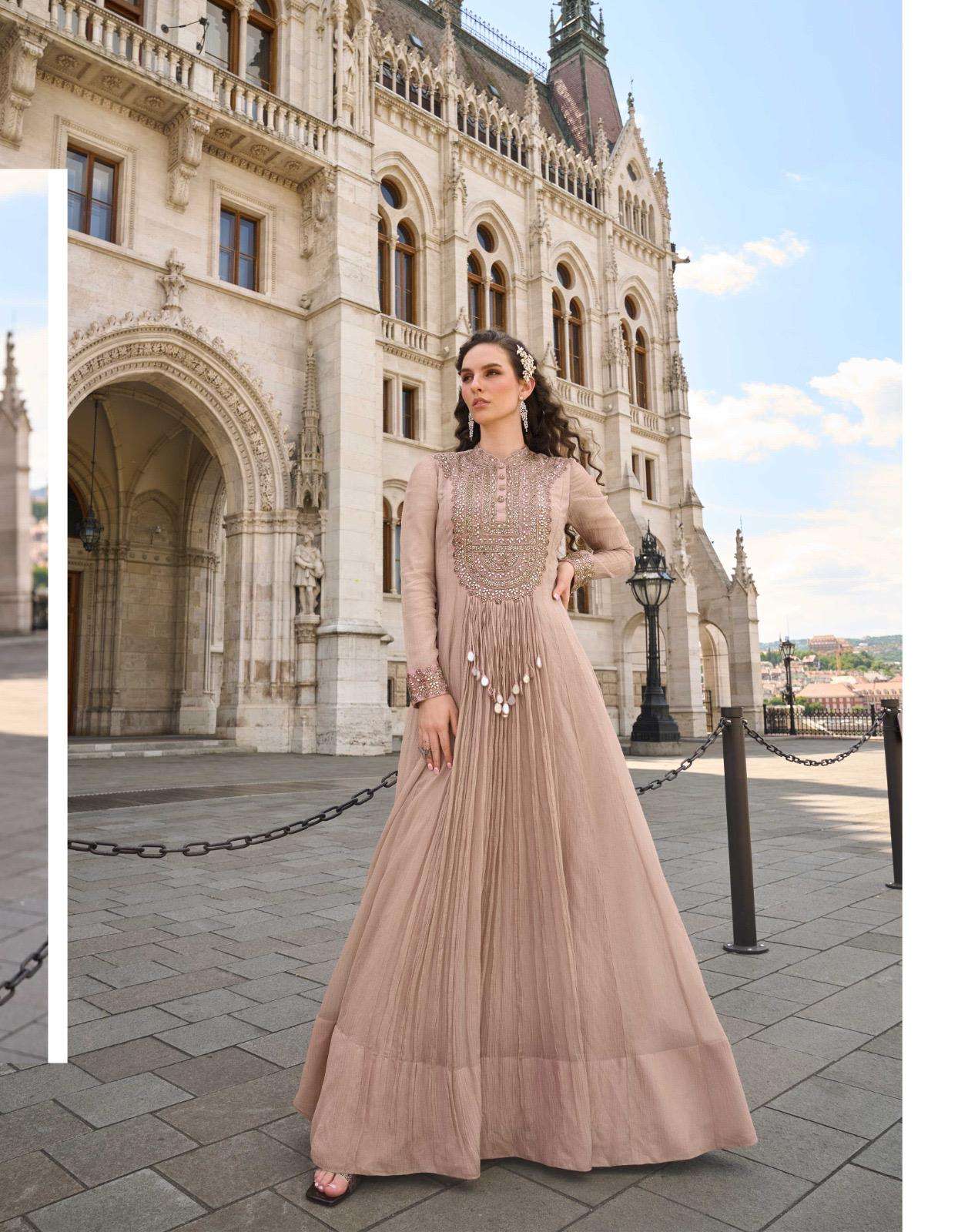 JHALAK BY SAYURI DESIGNER IN REAL CHINON SILK STYLIST FRONT AND BACK GOWN WITH DUPATTA