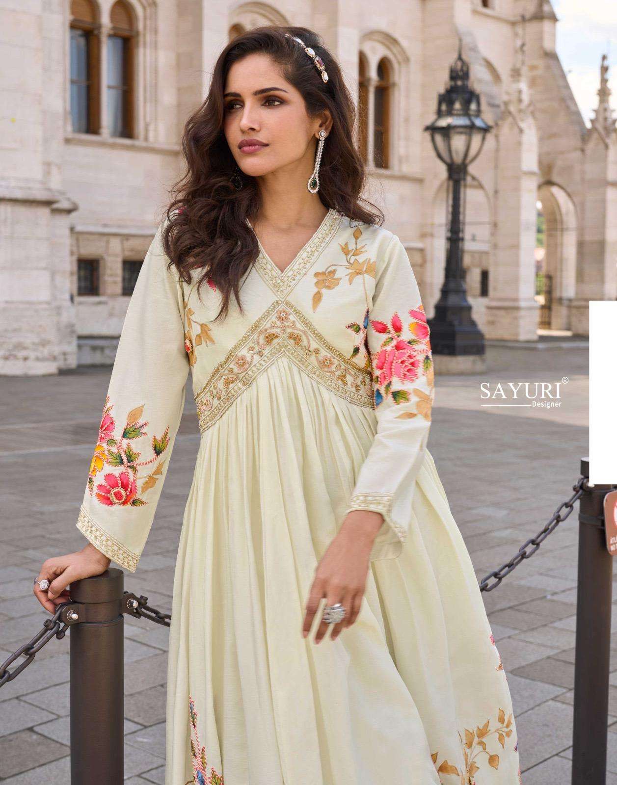 JHALAK BY SAYURI DESIGNER IN REAL CHINON SILK STYLIST FRONT AND BACK GOWN WITH DUPATTA