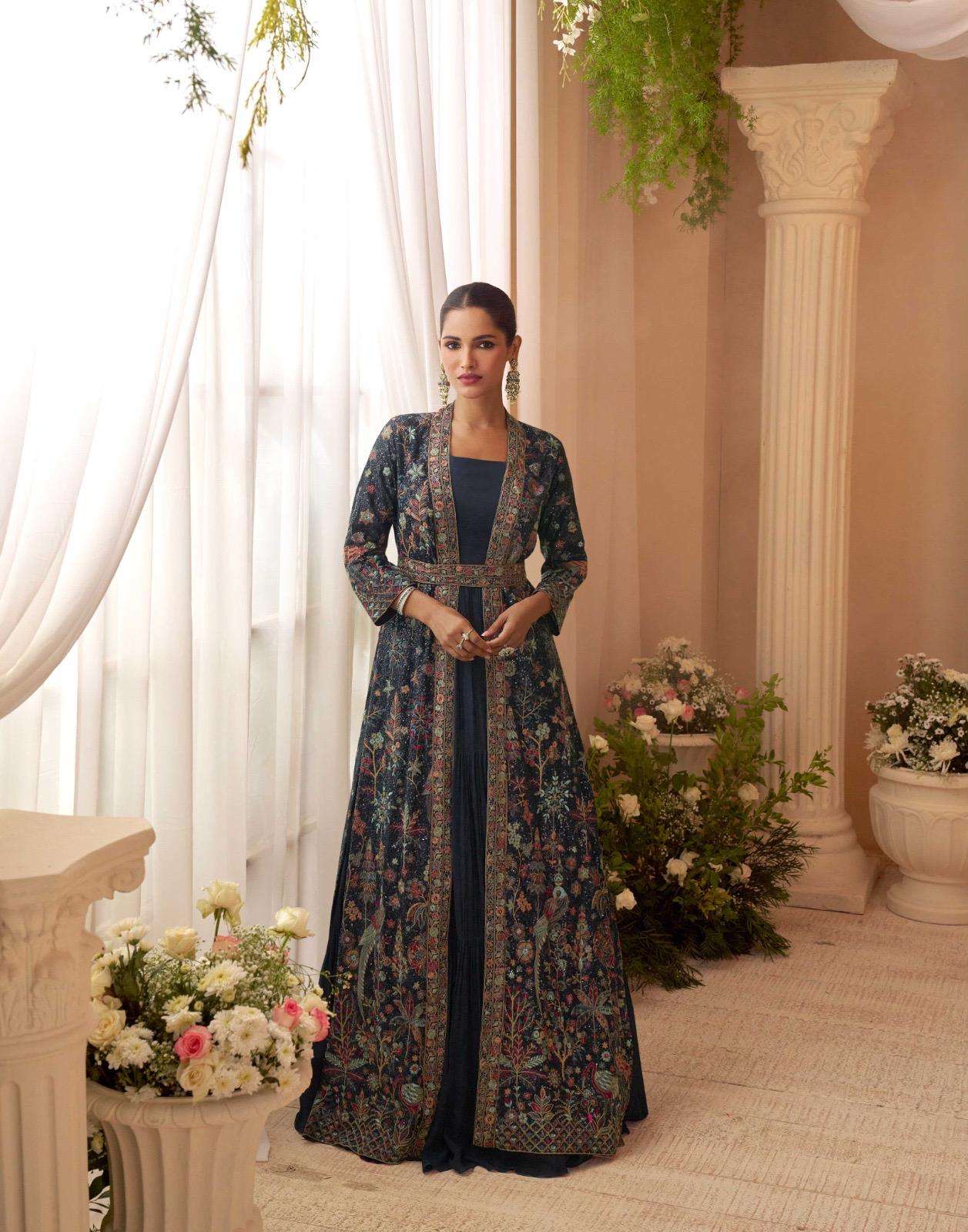 KASMIRA BY SAYURI DESIGNER IN PREMIUM REAL CHINON SILK WEDDING LOOK GOWN & JACKET 