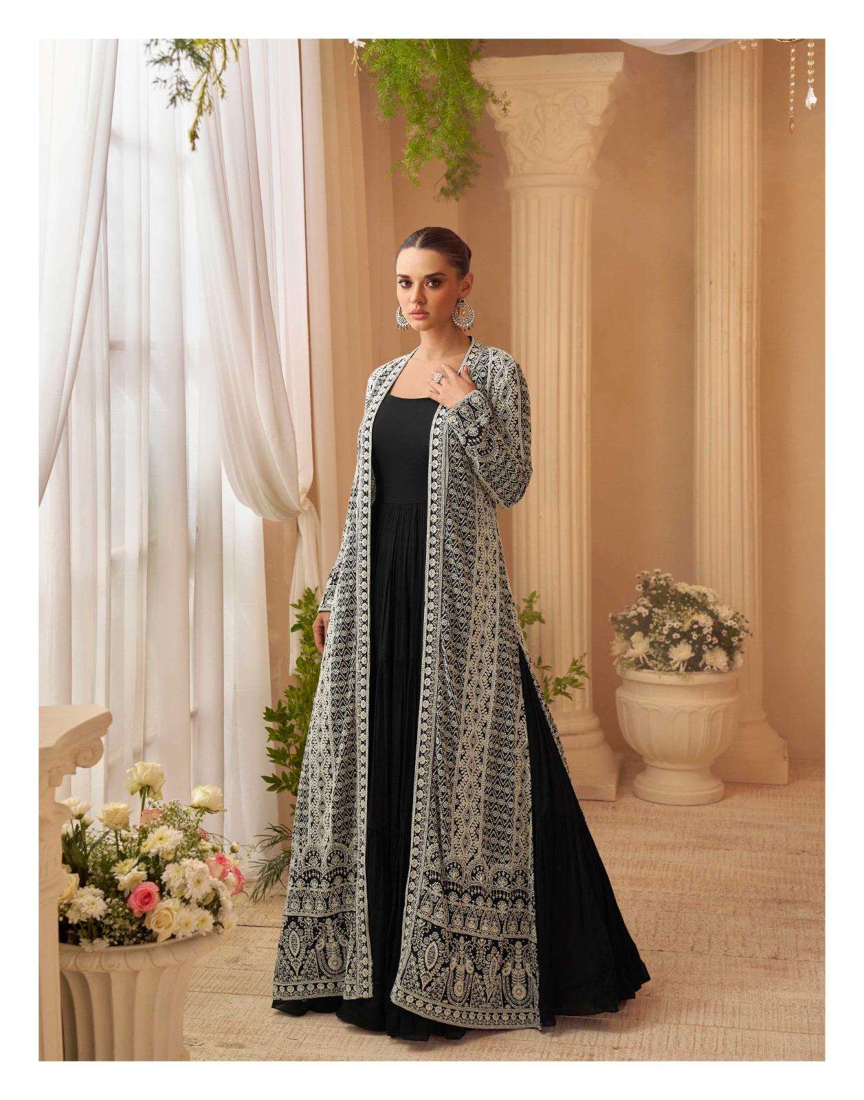 KASMIRA BY SAYURI DESIGNER IN PREMIUM REAL CHINON SILK WEDDING LOOK GOWN & JACKET 