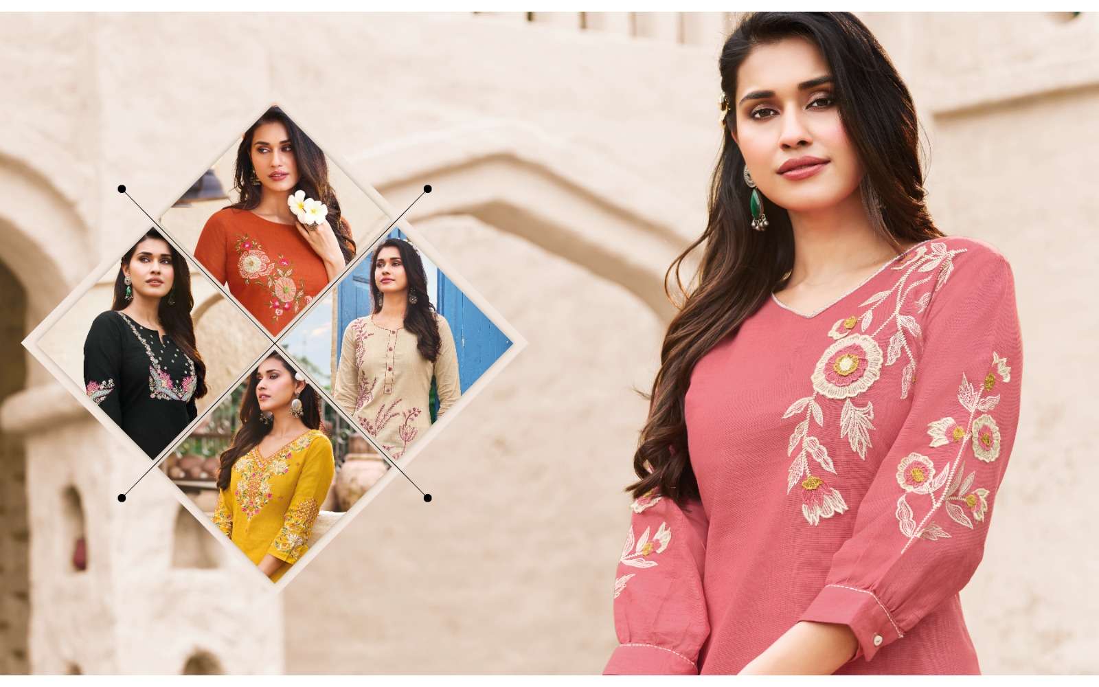 KKASHISH VOL-36 BY SHRUTI SUITS IN PURE COTTON LINEN STYLISH EMBROIDERY WORK KURTI PANT 