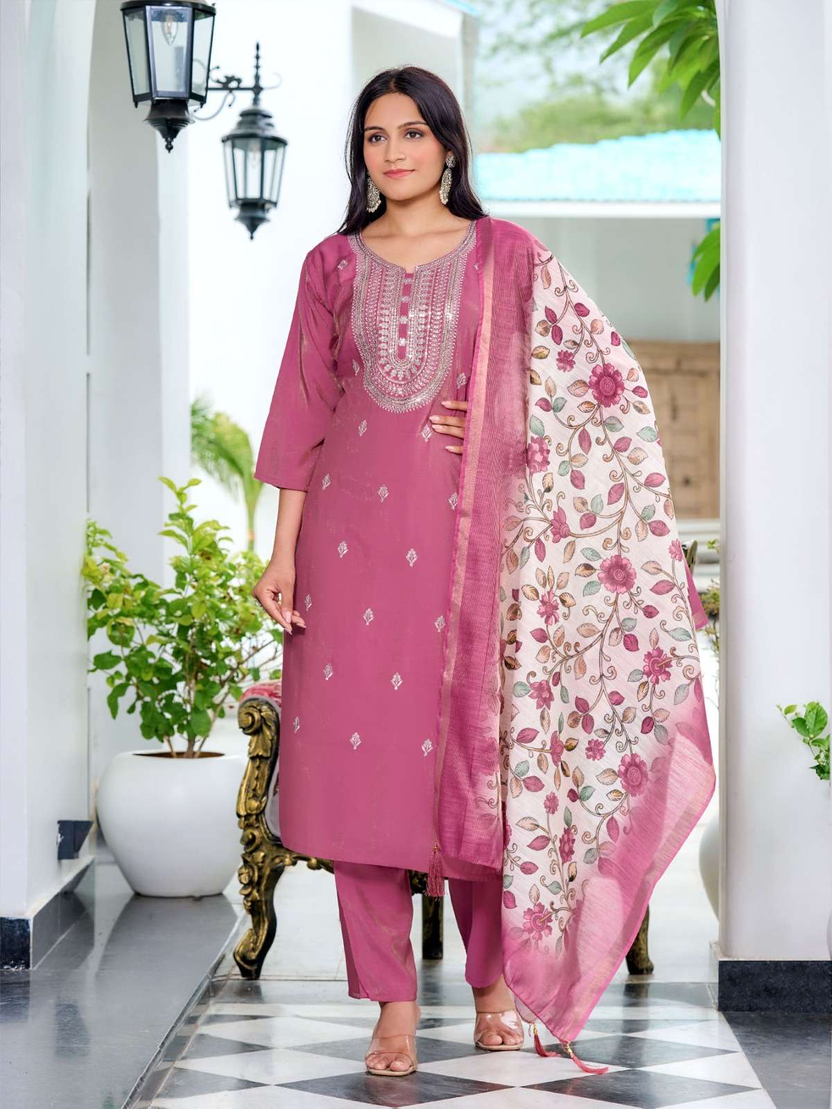 KRUPA BY AANCHI IN ROMAN SHIMMER WITH FANCY DIGITAL DUPATTA 3 PCS SET 