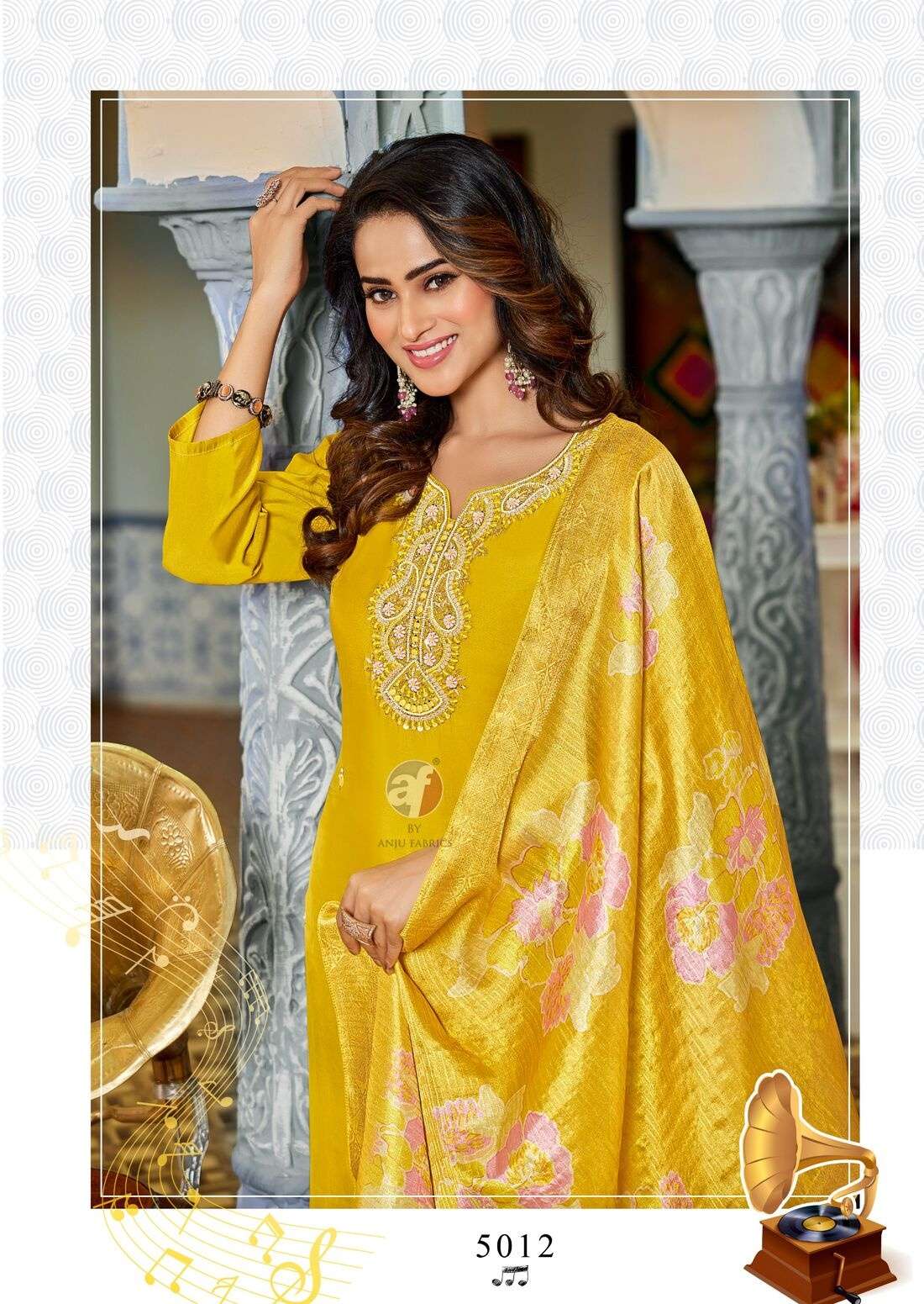 MAYRA VOL-8 BY ANJU FABRICS IN MODAL SILK KURTI PANT & DUPATTA WITH HEAVY HANDWORK 