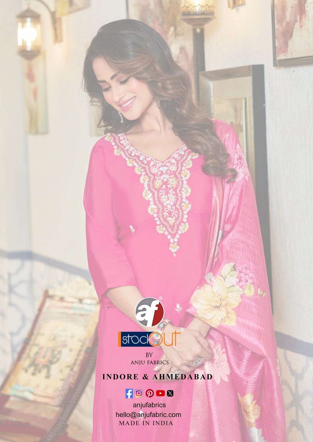 MAYRA VOL-8 BY ANJU FABRICS IN MODAL SILK KURTI PANT & DUPATTA WITH HEAVY HANDWORK 