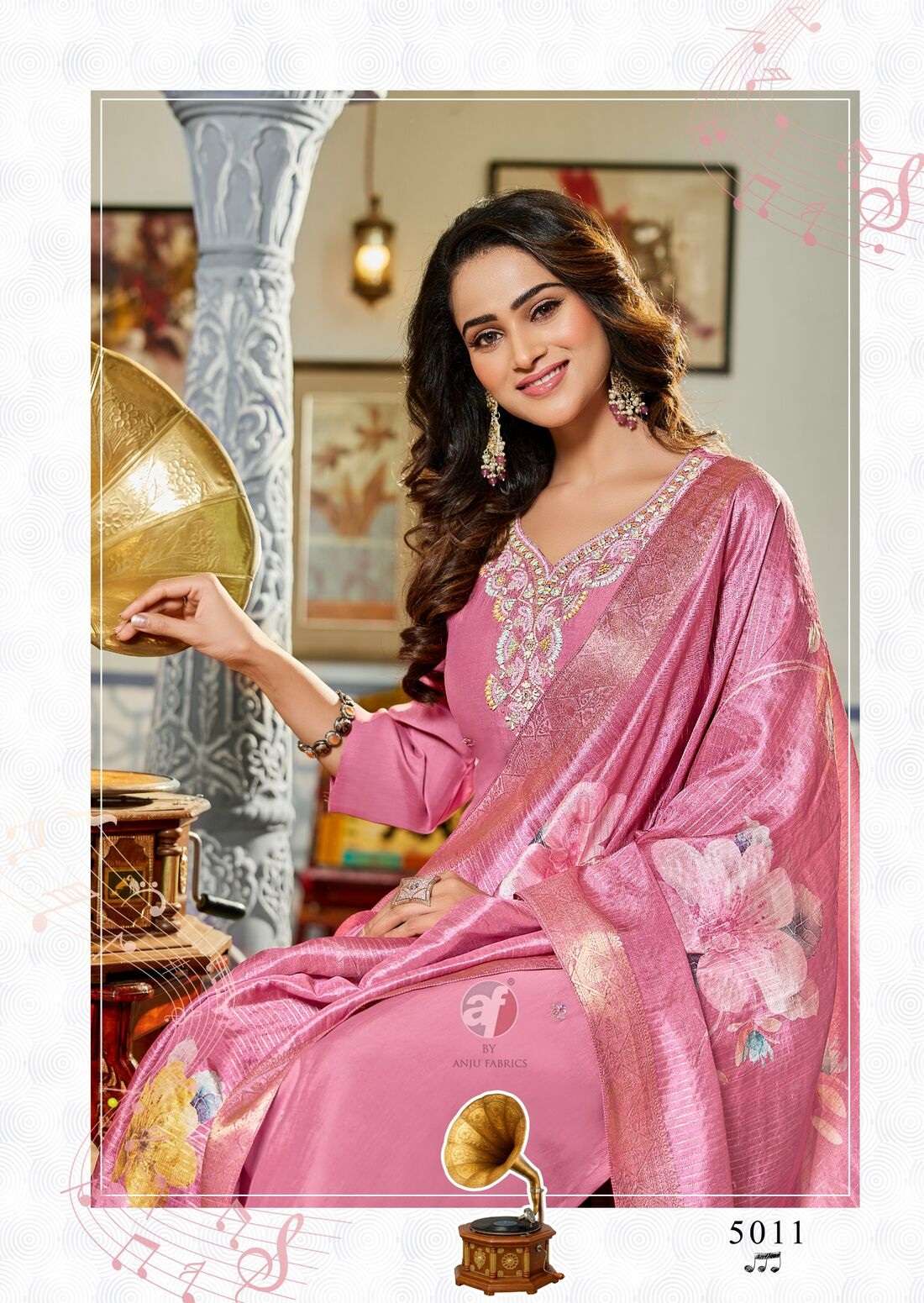 MAYRA VOL-8 BY ANJU FABRICS IN MODAL SILK KURTI PANT & DUPATTA WITH HEAVY HANDWORK 