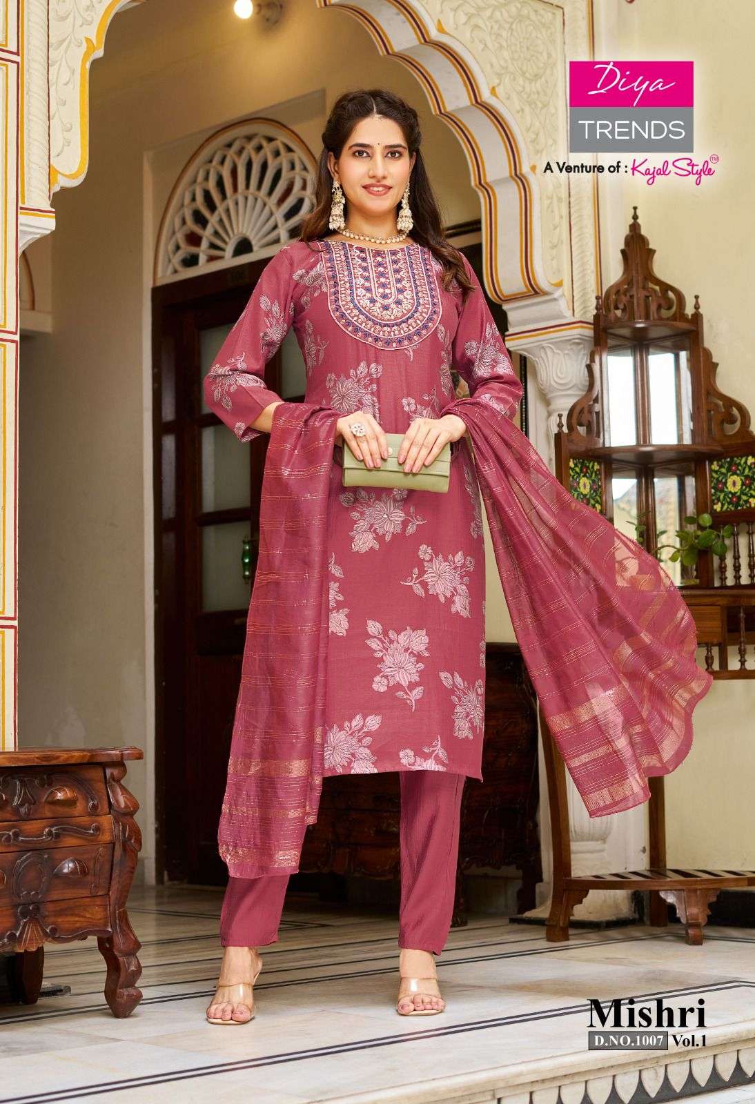 MISHRI VOL-1 BY DIYA TRENDZ IN VATICAN PRINT STRAIGHT KURTI WITH PANT & DUPATTA 