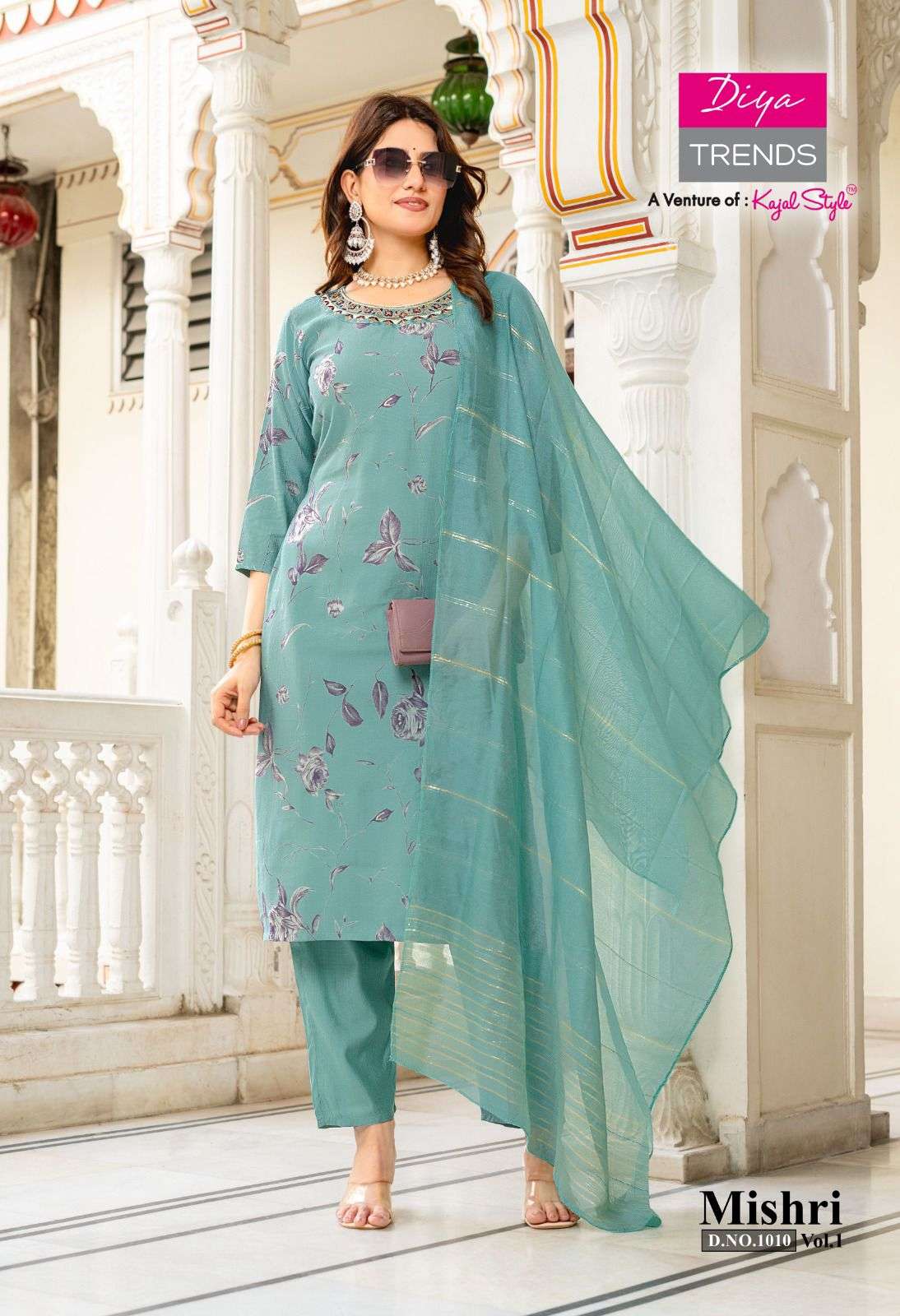 MISHRI VOL-1 BY DIYA TRENDZ IN VATICAN PRINT STRAIGHT KURTI WITH PANT & DUPATTA 