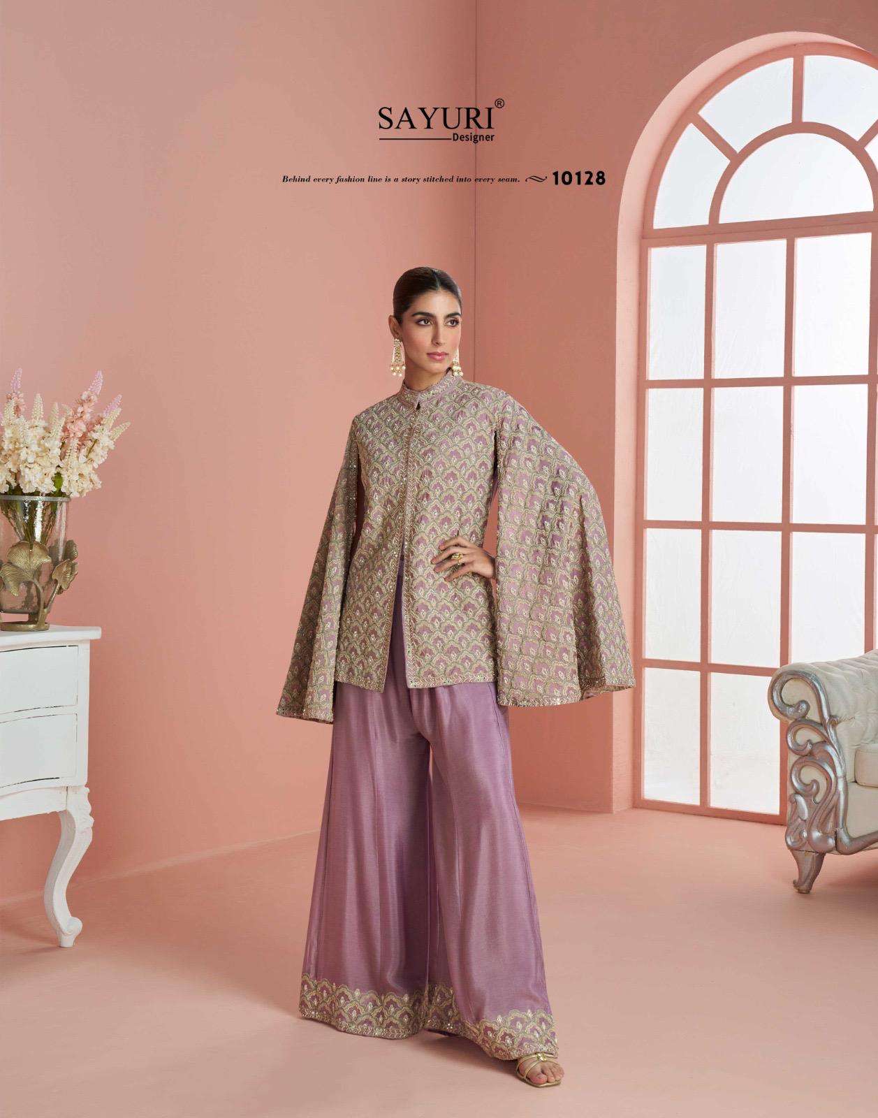 MYRA BY SAYURI DESIGNER IN PREMIUM REAL CHINON SILK WEDDING LOOK TOP WITH GHARARA