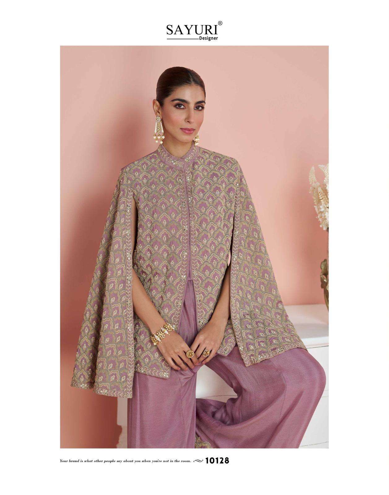 MYRA BY SAYURI DESIGNER IN PREMIUM REAL CHINON SILK WEDDING LOOK TOP WITH GHARARA