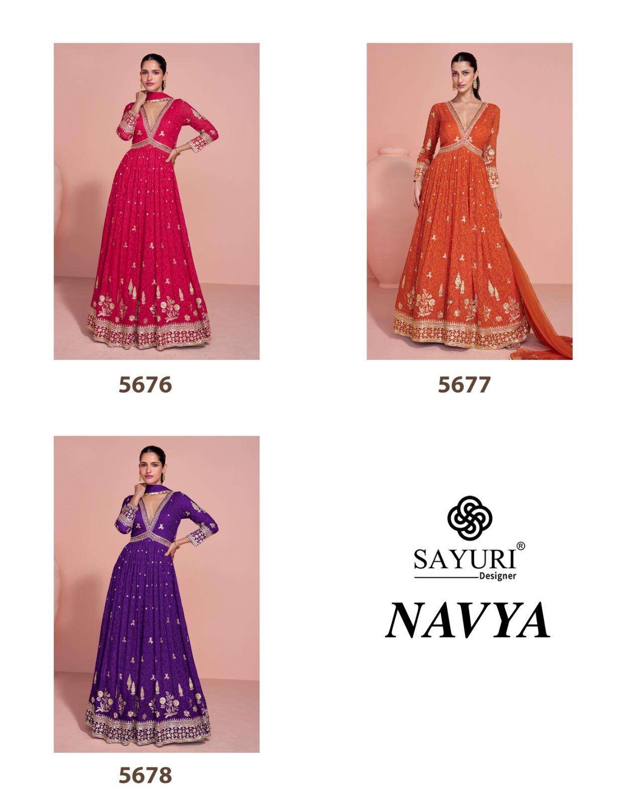 NAVYA BY SAYURI DESIGNER IN PREMIUM REAL GEORGETTE EMBROIDERED GOWN WITH DUPATTA