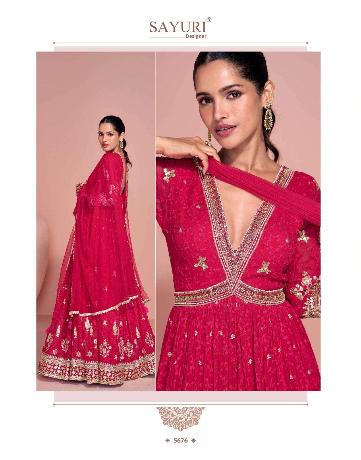 NAVYA BY SAYURI DESIGNER IN PREMIUM REAL GEORGETTE EMBROIDERED GOWN WITH DUPATTA