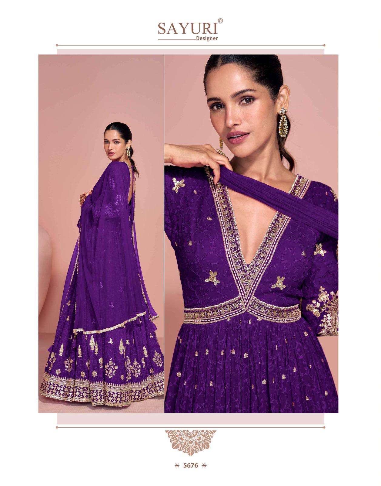 NAVYA BY SAYURI DESIGNER IN PREMIUM REAL GEORGETTE EMBROIDERED GOWN WITH DUPATTA