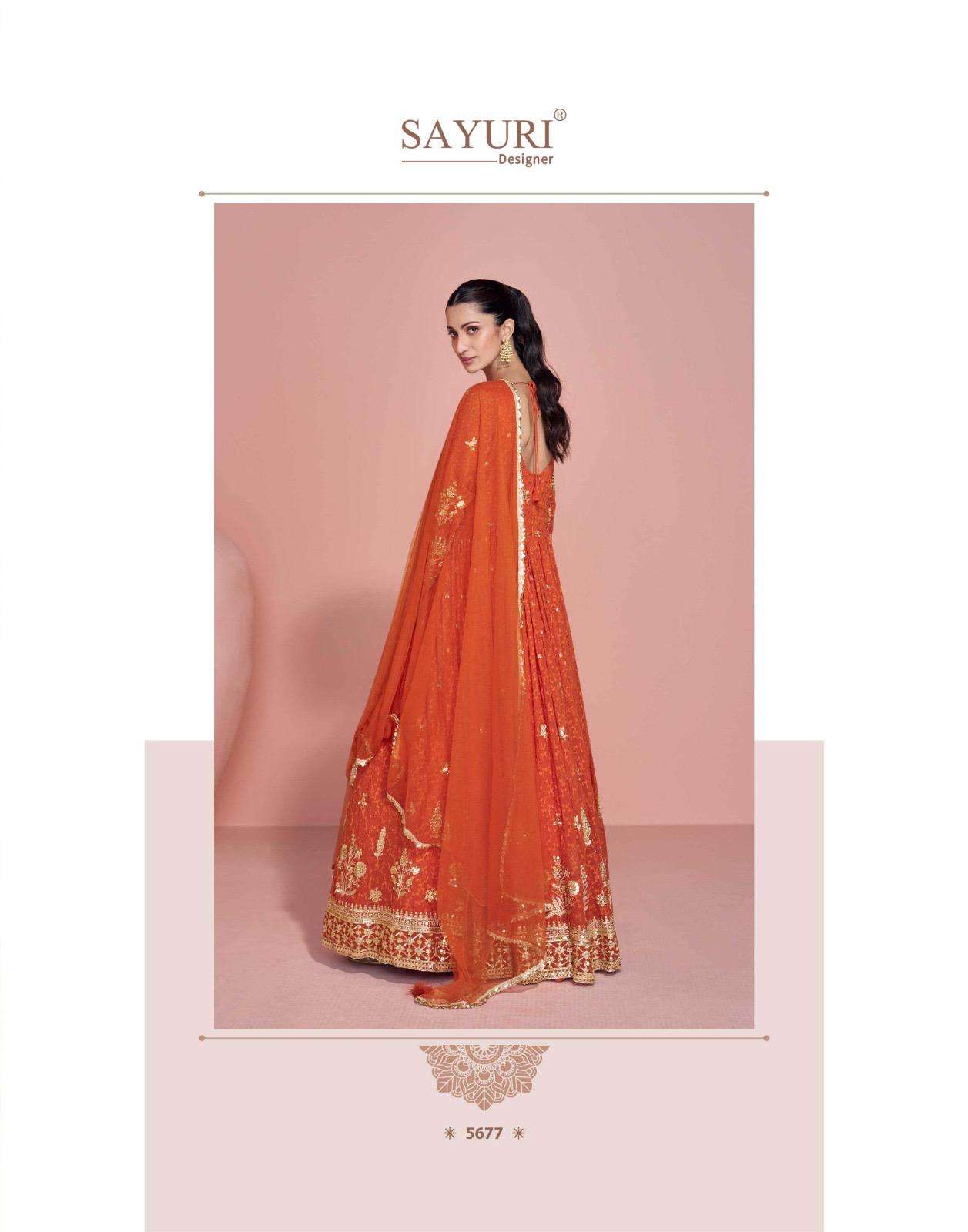 NAVYA BY SAYURI DESIGNER IN PREMIUM REAL GEORGETTE EMBROIDERED GOWN WITH DUPATTA