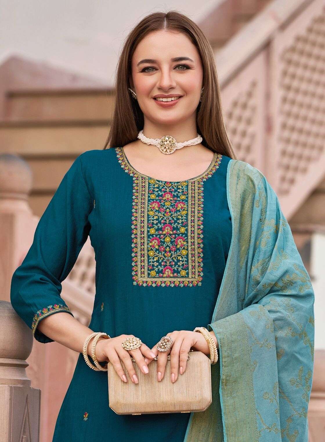 NAZAKAT VOL-2 BY RADHIKA LIFESTYLE IN VATICAN SILK KURTI PANT WITH JACQUARD DUPATTA 