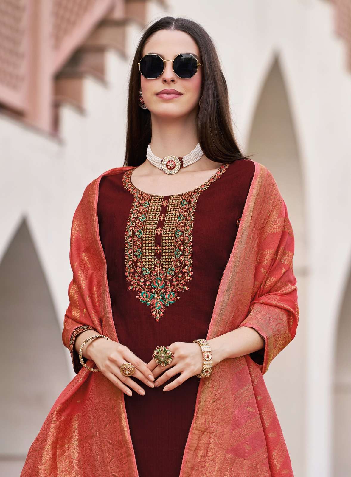 NAZAKAT VOL-2 BY RADHIKA LIFESTYLE IN VATICAN SILK KURTI PANT WITH JACQUARD DUPATTA 