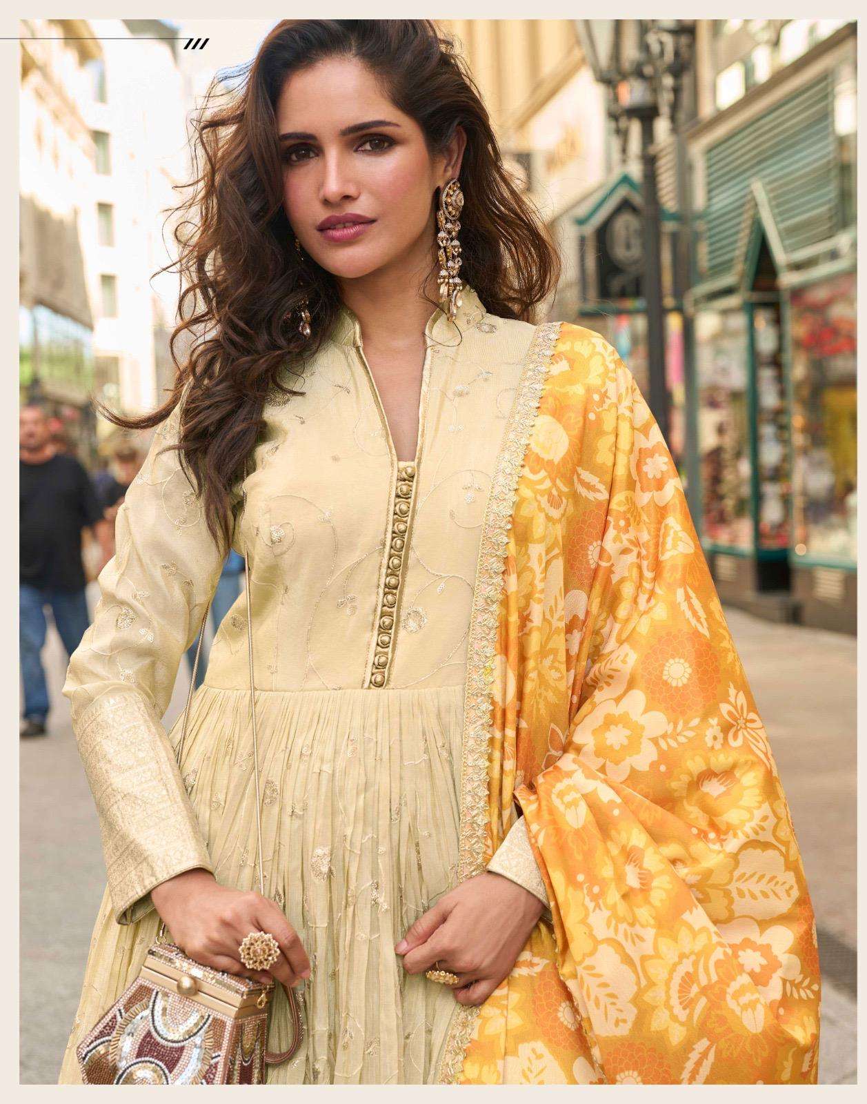 NOORJAHA BY SAYURI DESIGNER IN PREMIUM REAL SIMAR SILK WITH EMBROIDERED DIGITAL DUPATTA