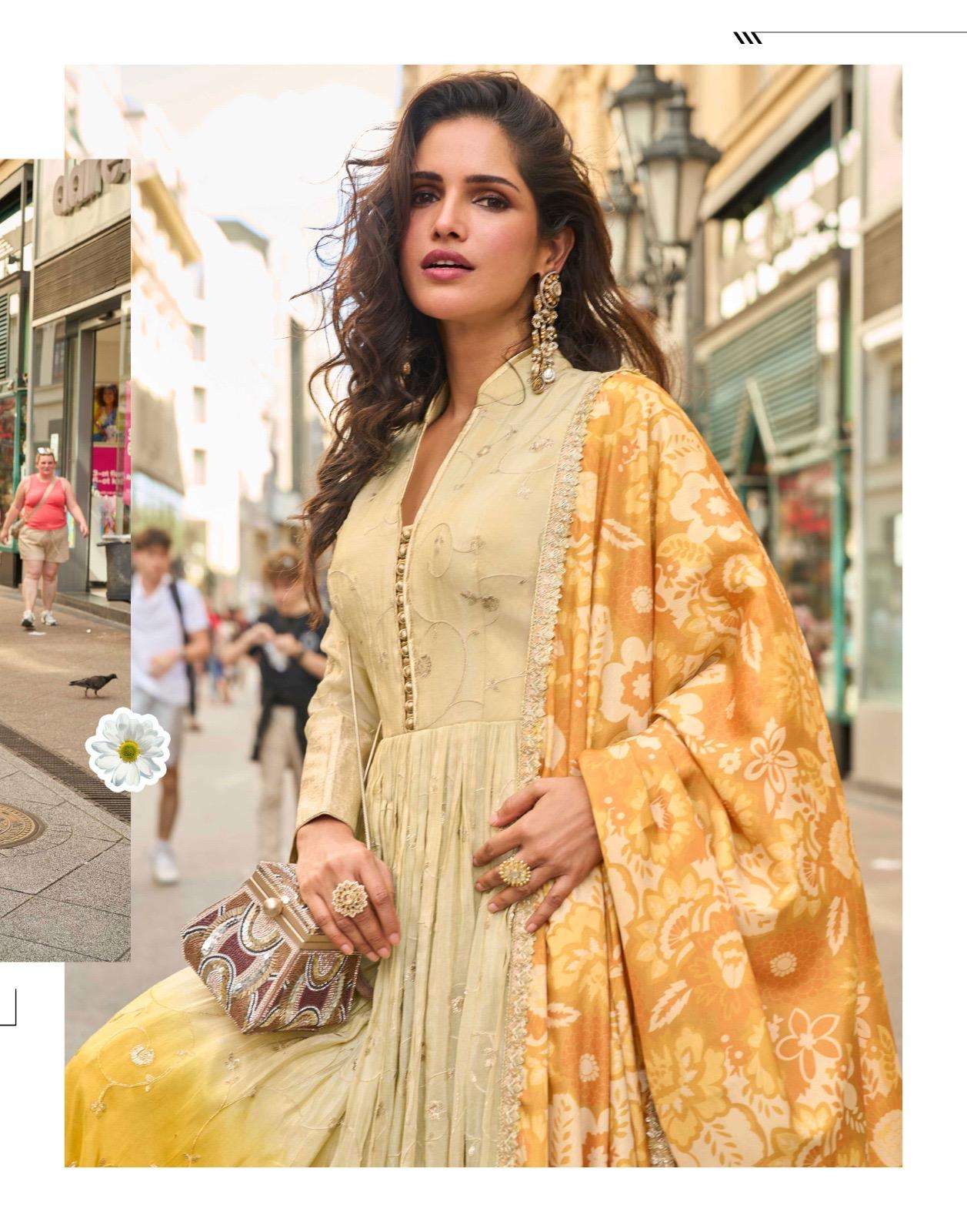 NOORJAHA BY SAYURI DESIGNER IN PREMIUM REAL SIMAR SILK WITH EMBROIDERED DIGITAL DUPATTA