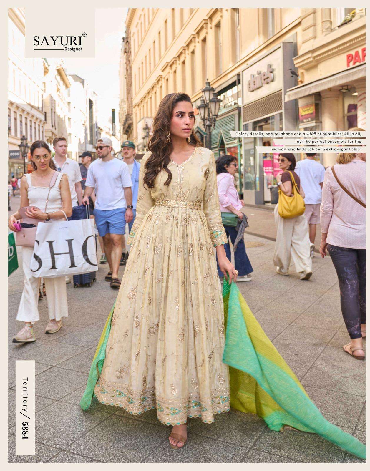 NOORJAHA BY SAYURI DESIGNER IN PREMIUM REAL SIMAR SILK WITH EMBROIDERED DIGITAL DUPATTA