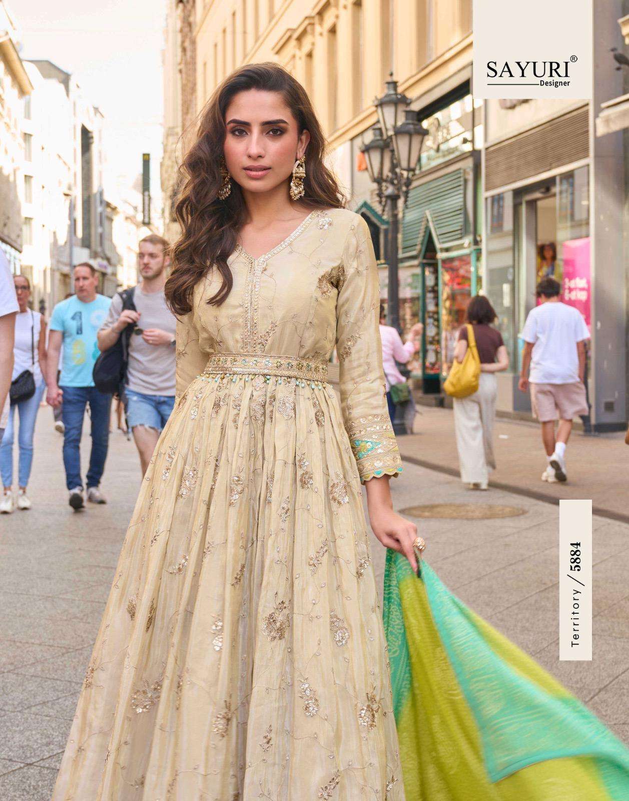 NOORJAHA BY SAYURI DESIGNER IN PREMIUM REAL SIMAR SILK WITH EMBROIDERED DIGITAL DUPATTA