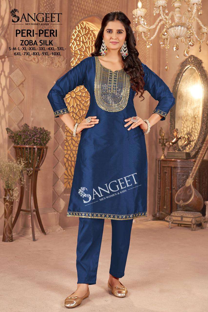 PERI-PERI BY SANGEET IN ZOBA SILK WITH HEAVY EMBROIDERY SEQUENCE WORK WOMEN’S WEAR