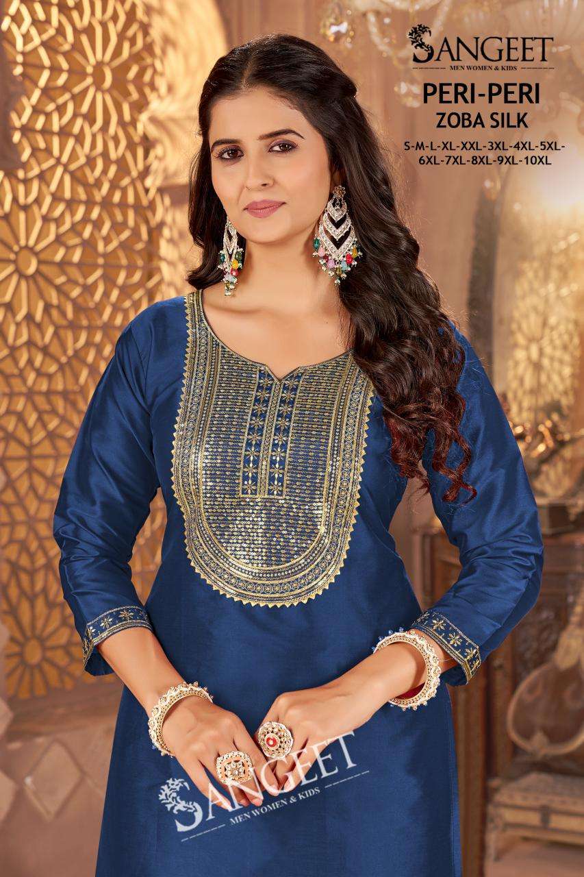 PERI-PERI BY SANGEET IN ZOBA SILK WITH HEAVY EMBROIDERY SEQUENCE WORK WOMEN’S WEAR