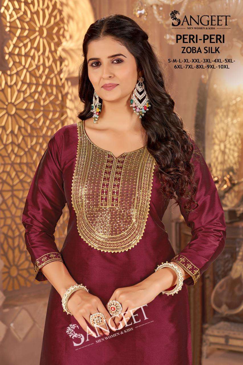 PERI-PERI BY SANGEET IN ZOBA SILK WITH HEAVY EMBROIDERY SEQUENCE WORK WOMEN’S WEAR