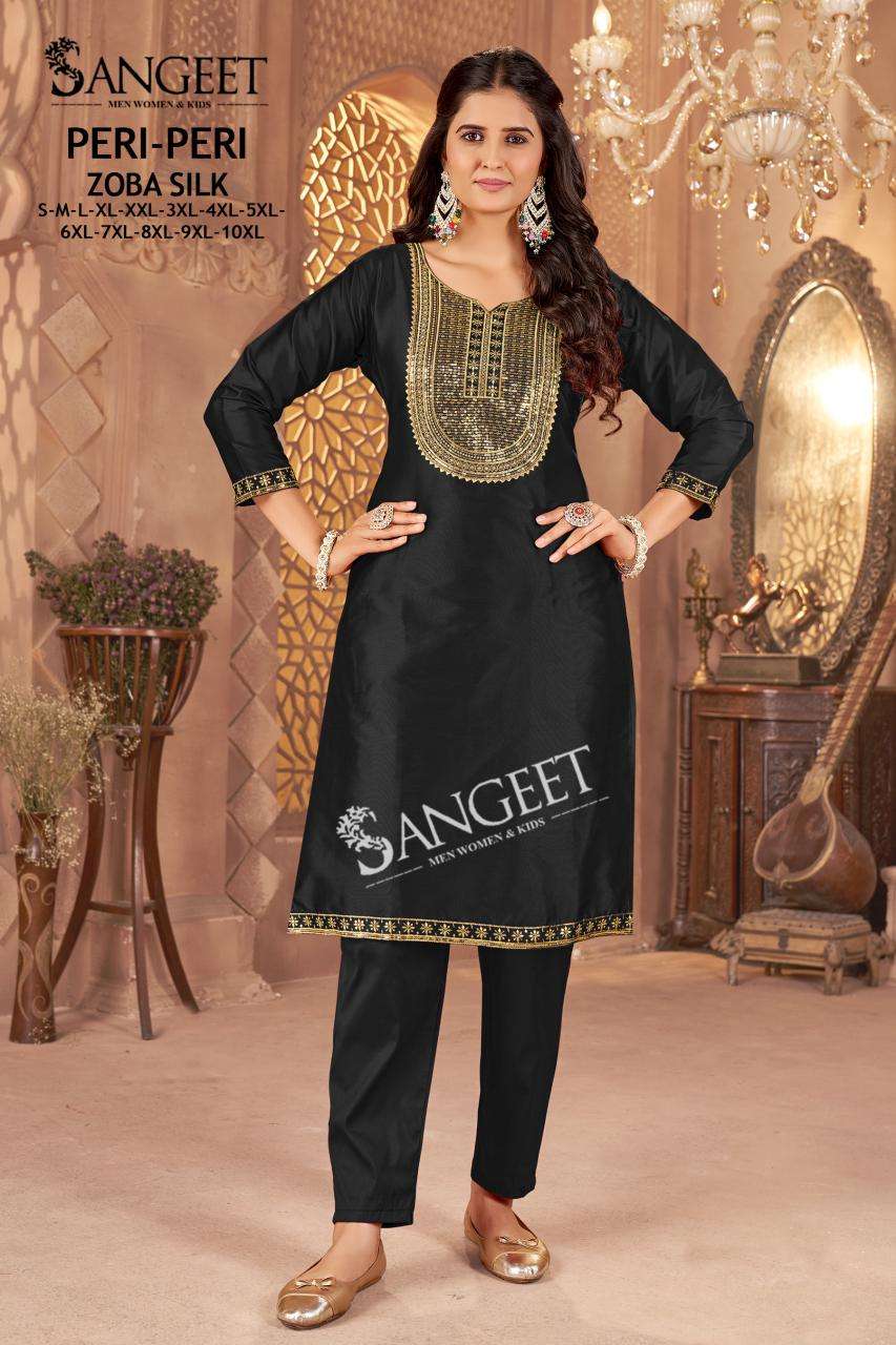 PERI-PERI BY SANGEET IN ZOBA SILK WITH HEAVY EMBROIDERY SEQUENCE WORK WOMEN’S WEAR