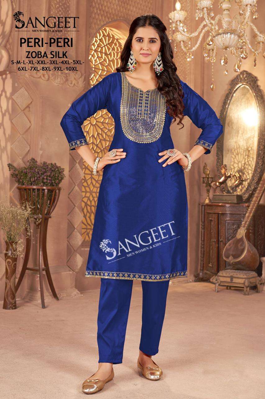 PERI-PERI BY SANGEET IN ZOBA SILK WITH HEAVY EMBROIDERY SEQUENCE WORK WOMEN’S WEAR