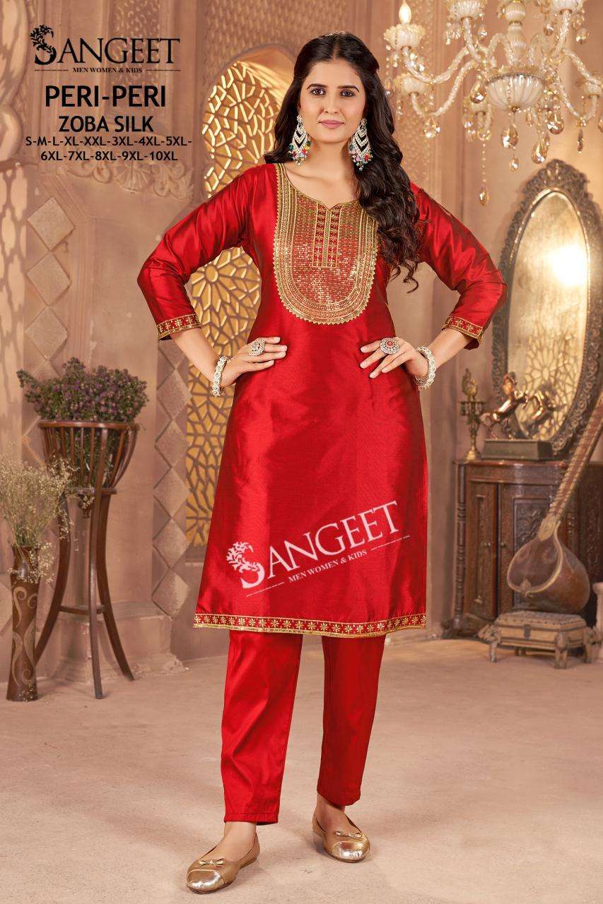 PERI-PERI BY SANGEET IN ZOBA SILK WITH HEAVY EMBROIDERY SEQUENCE WORK WOMEN’S WEAR