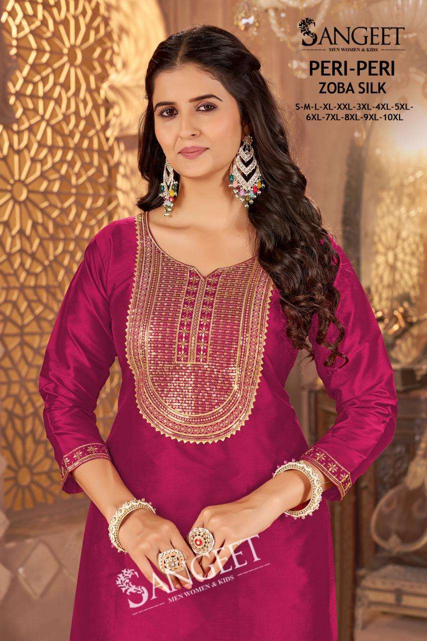 PERI-PERI BY SANGEET IN ZOBA SILK WITH HEAVY EMBROIDERY SEQUENCE WORK WOMEN’S WEAR