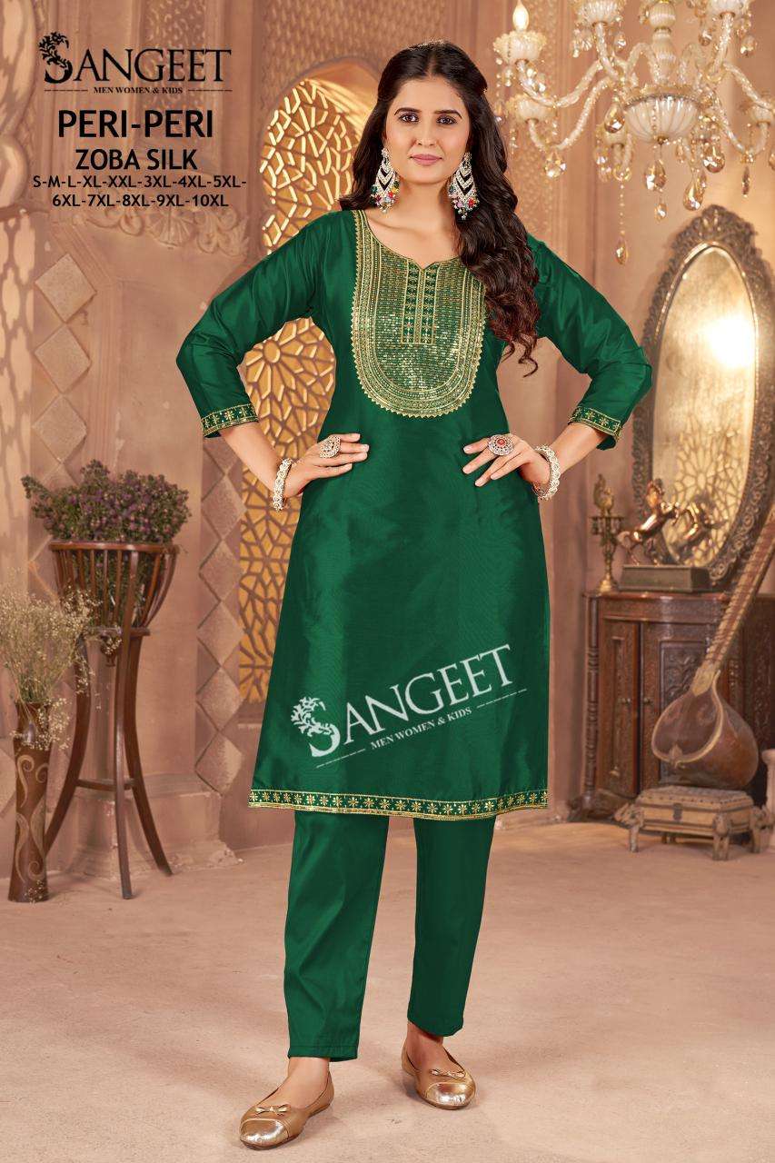 PERI-PERI BY SANGEET IN ZOBA SILK WITH HEAVY EMBROIDERY SEQUENCE WORK WOMEN’S WEAR