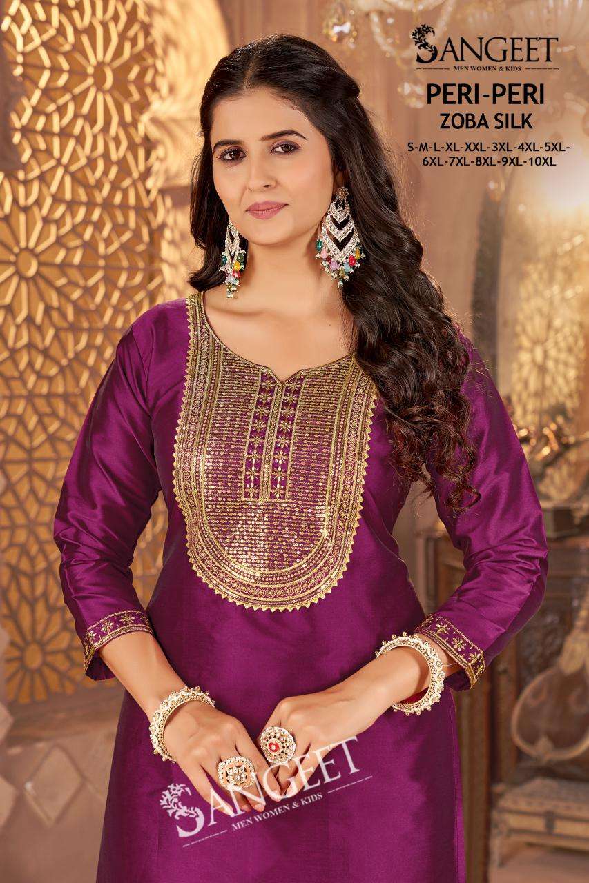 PERI-PERI BY SANGEET IN ZOBA SILK WITH HEAVY EMBROIDERY SEQUENCE WORK WOMEN’S WEAR