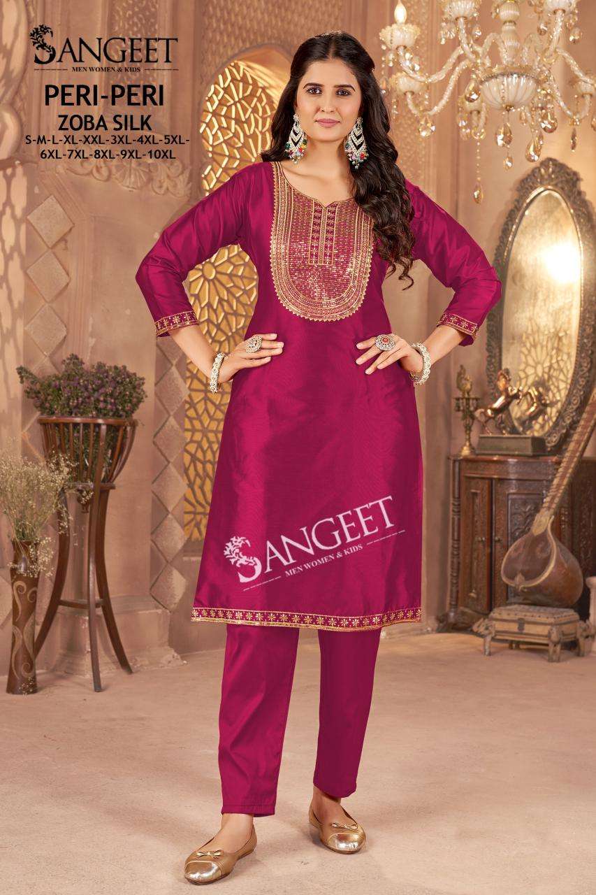 PERI-PERI BY SANGEET IN ZOBA SILK WITH HEAVY EMBROIDERY SEQUENCE WORK WOMEN’S WEAR