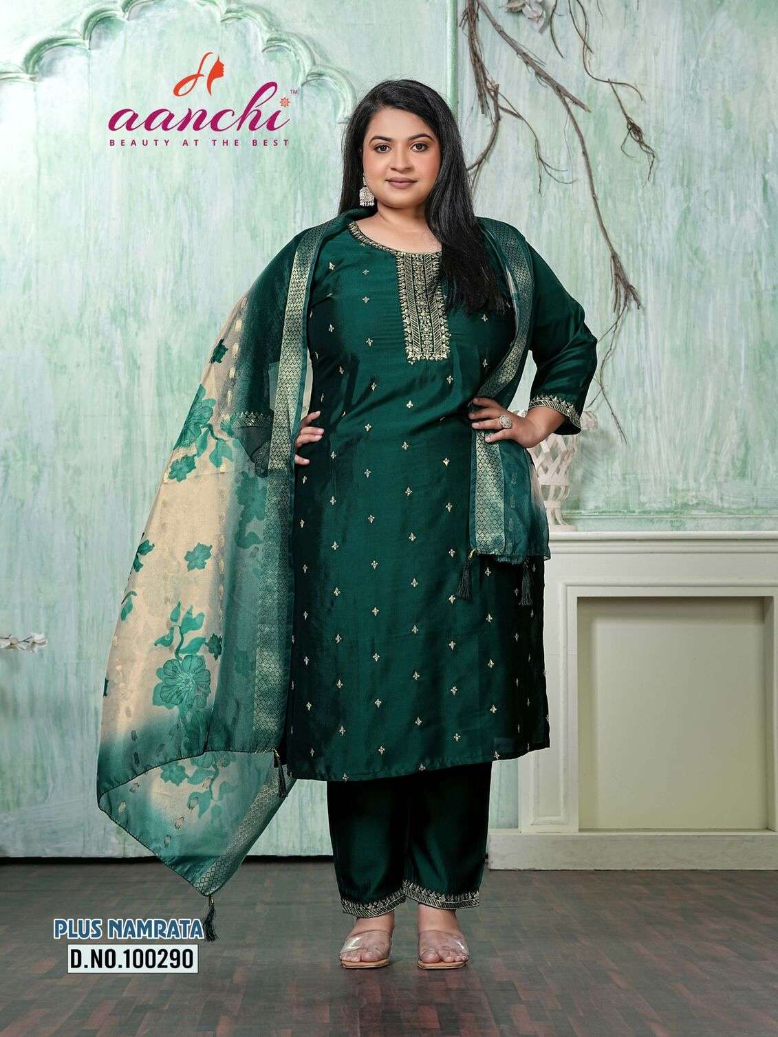 PLUS NAMRATA BY AANCHI IN RANGEELA SILK WITH FANCY DIGITAL DUPATTA WORK 