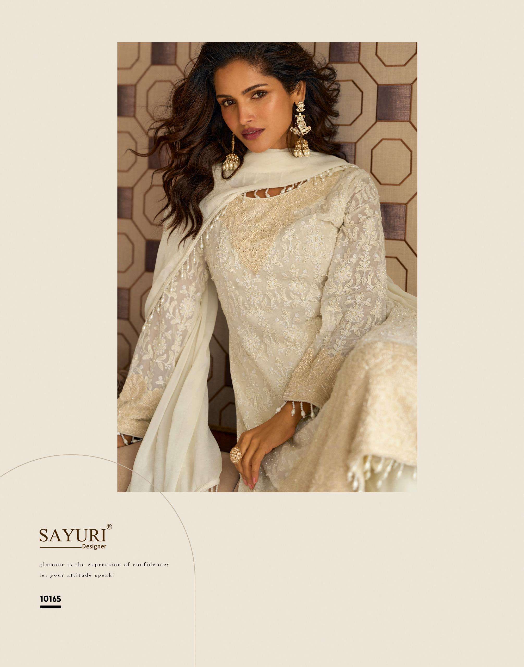 RISHTA BY SAYURI DESIGNER IN REAL GEROGETTE WITH HEAVY EMBROIDERED BEADS WORK 