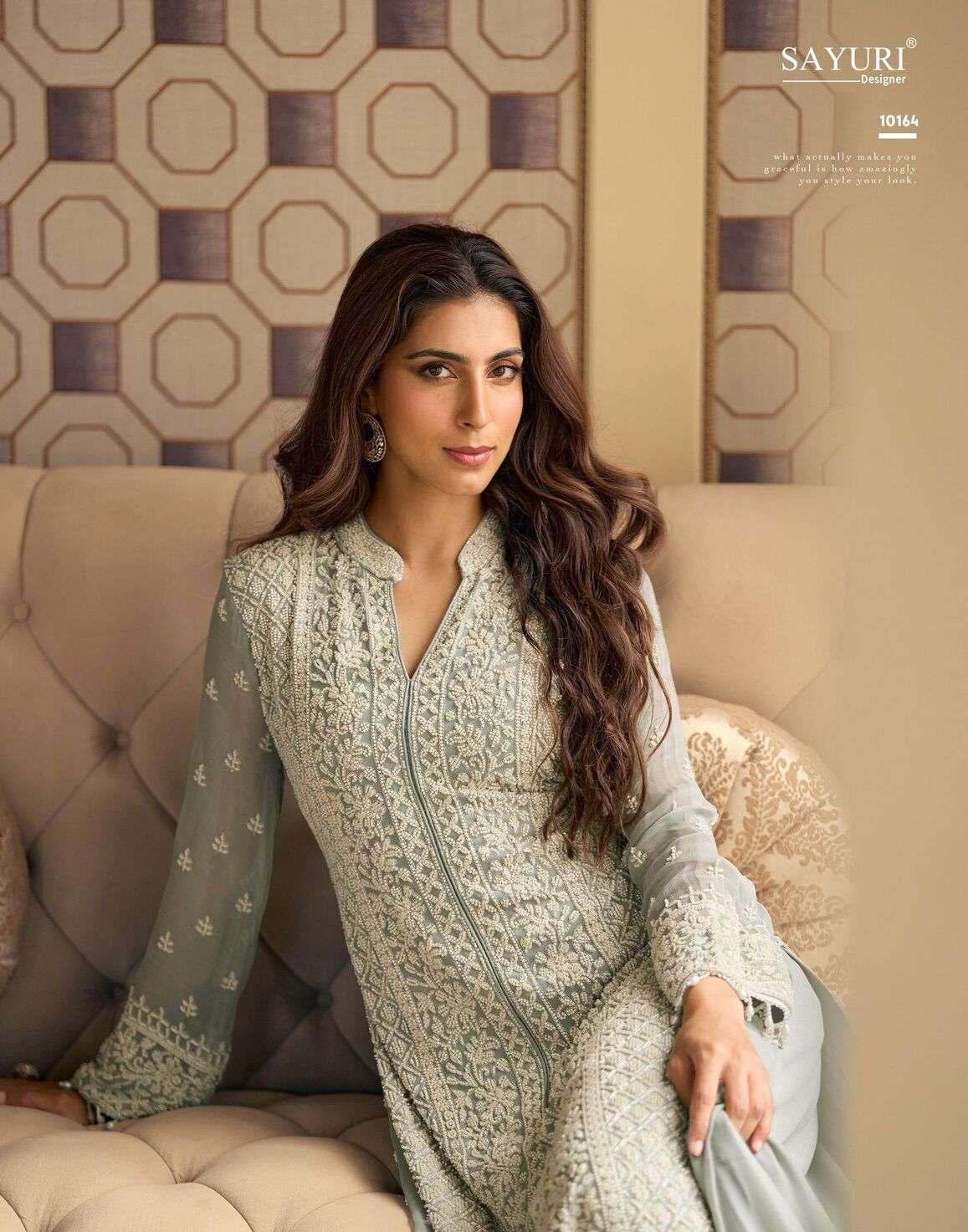 RISHTA BY SAYURI DESIGNER IN REAL GEROGETTE WITH HEAVY EMBROIDERED BEADS WORK 