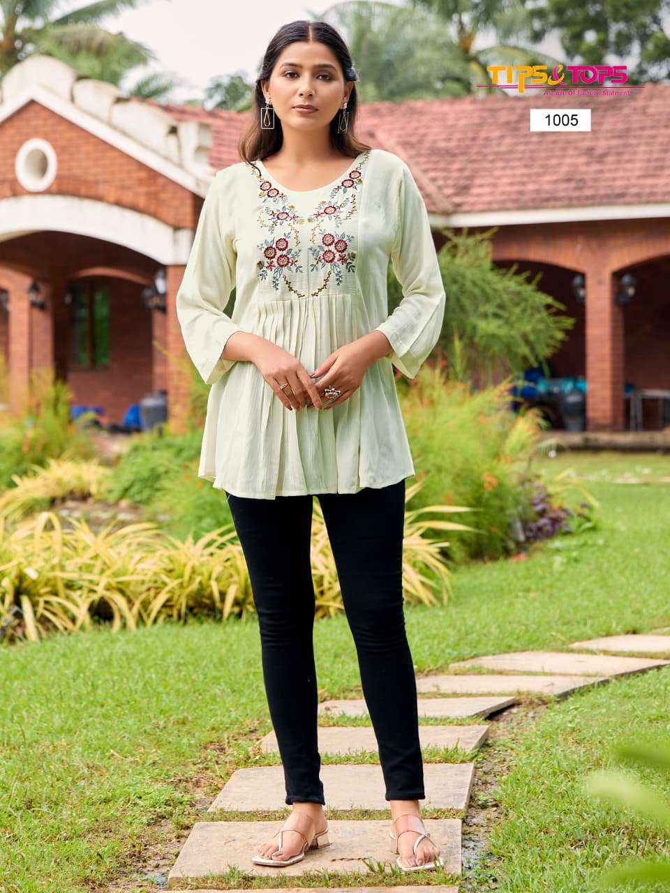 SANA VOL-5 BY TIPS & TOPS IN RAYON WRINKLE WITH HEAVY EMBROIDERY WORK 